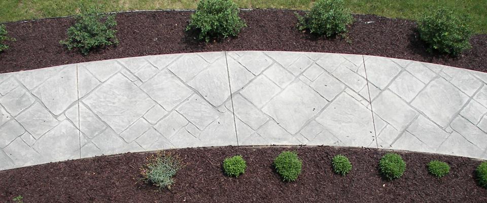 stamped concrete walkway