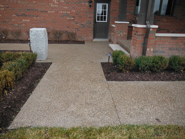 decorative stamped concrete walkway