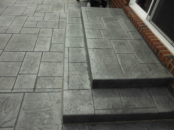 stamped concrete steps